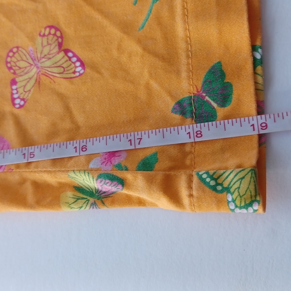 Pappagallo tangerine orange petite with butterflies and flowers side zipper - Picture 10 of 10